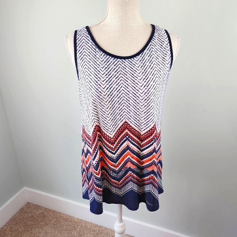Julie's Closet Women's Sleeveless Sheer Back Hi Low Hem Top Size Large